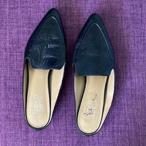 Black Leather Franco Sarto Mules Size 9
